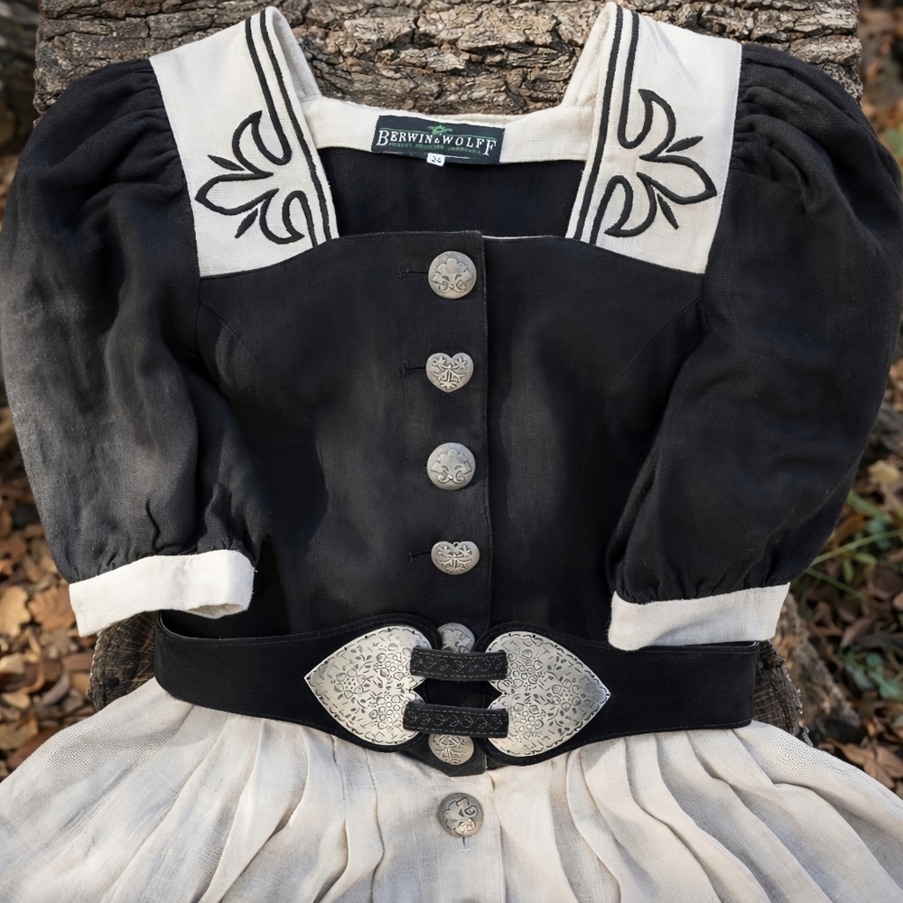 Vintage Maxi Cottagecore Fairycore Dress with Belt Set, Linen Dress, Size S